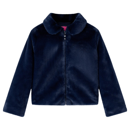 Dětský kabát umělá kožešina námořnicky modrý 104