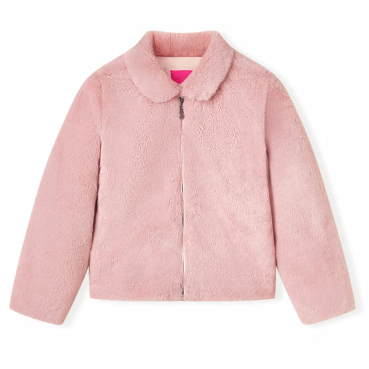 Dětský kabát umělá kožešina růžový 104
