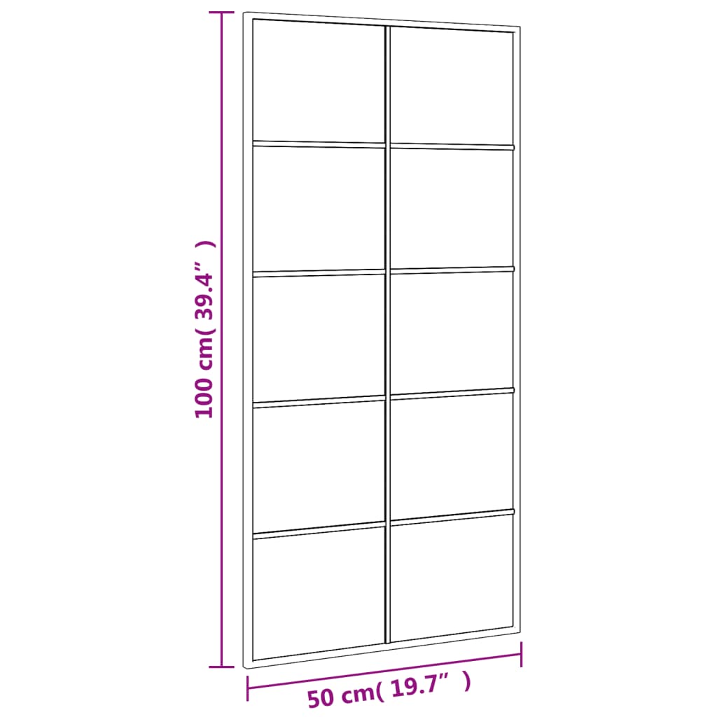 Nástěnné zrcadlo černé 50 x 100 cm obdélník železo