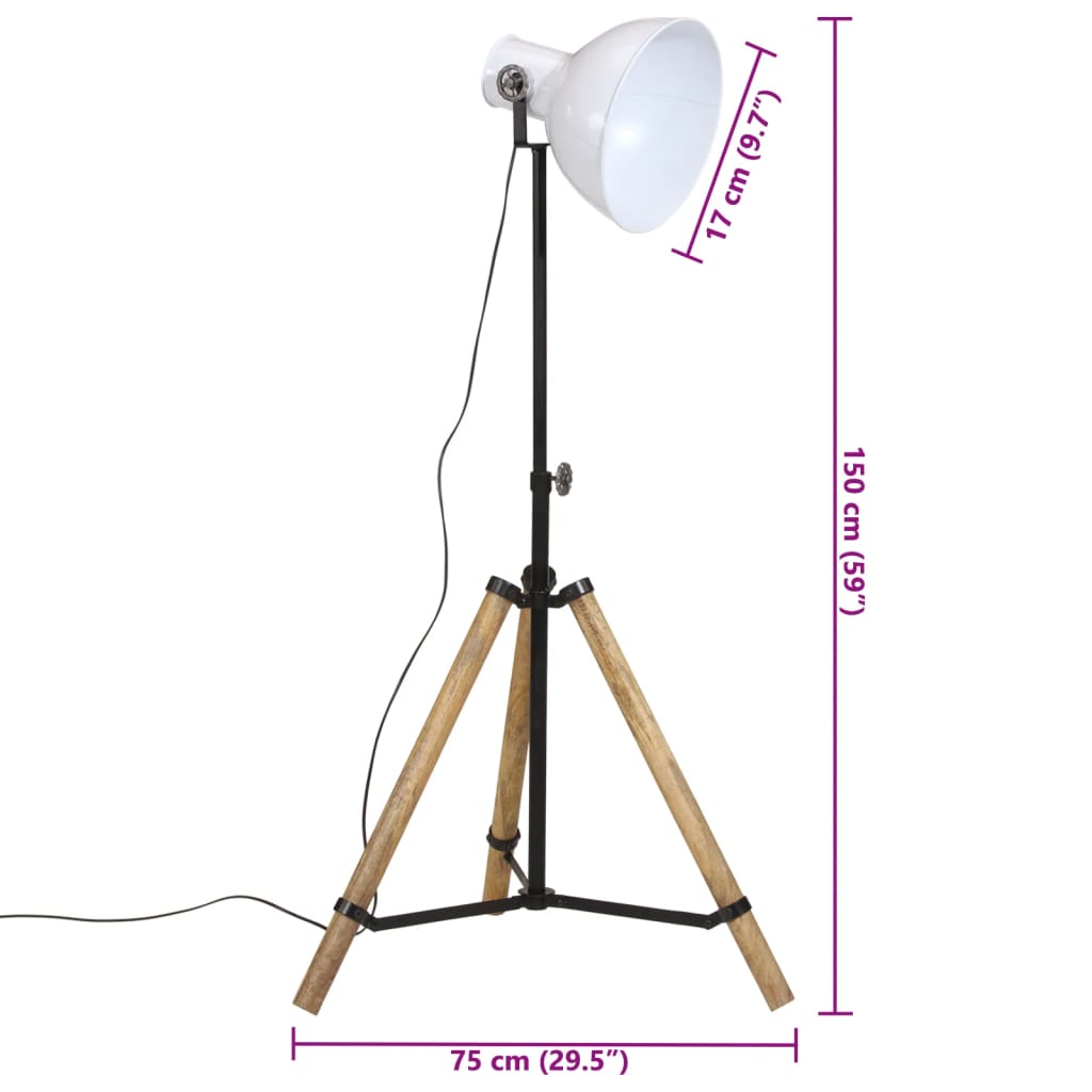 Stojací lampa 25 W bílá 75 x 75 x 90–150 cm E27