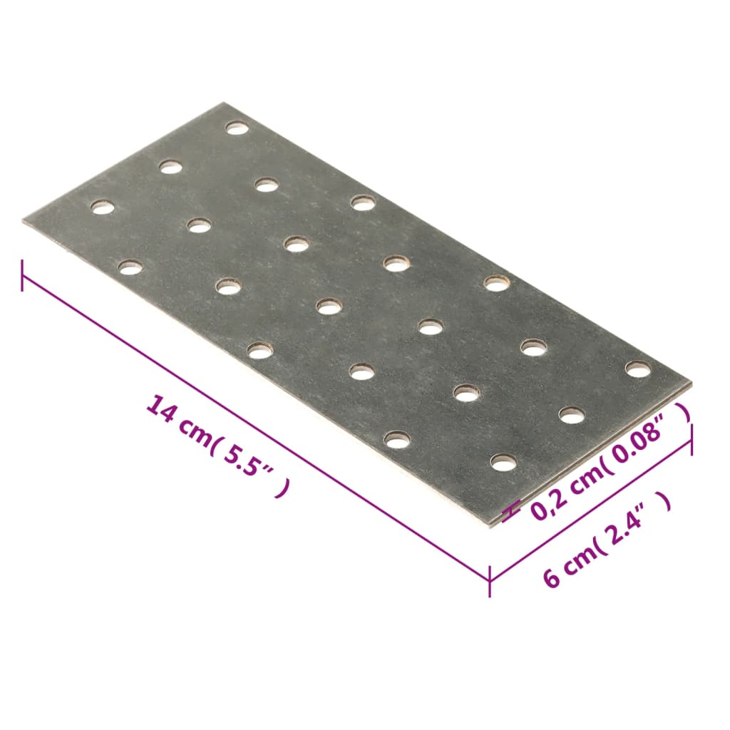 Perforované destičky 40 ks 2 mm 140 x 60 mm pozinkovaná ocel