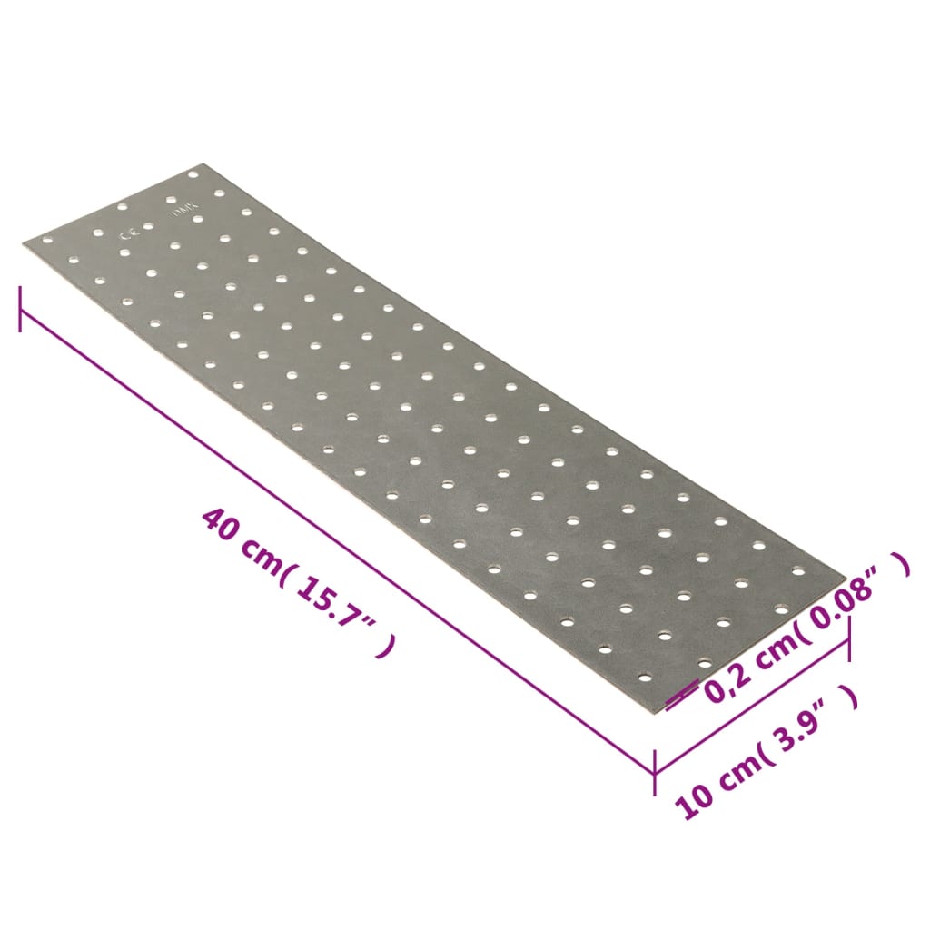 Perforované destičky 20 ks 2 mm 400 x 100 mm pozinkovaná ocel