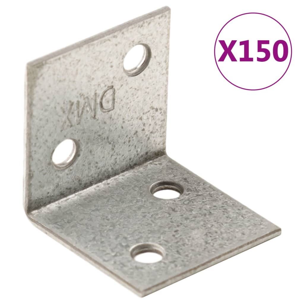 Úhlové konzoly 150 ks 2 mm 30 x 25 x 30 mm pozinkovaná ocel