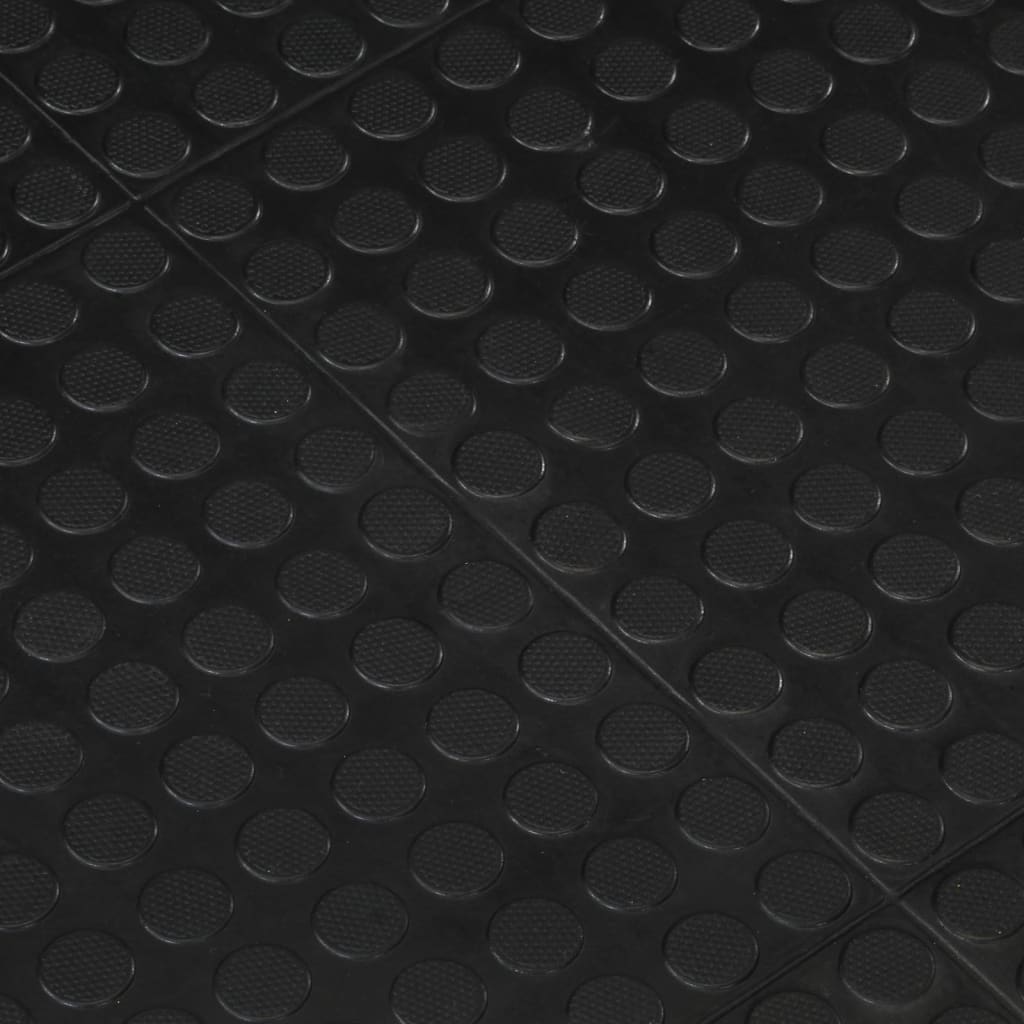 Gumová podlahová dlaždice černá 12 mm 90 x 120 cm