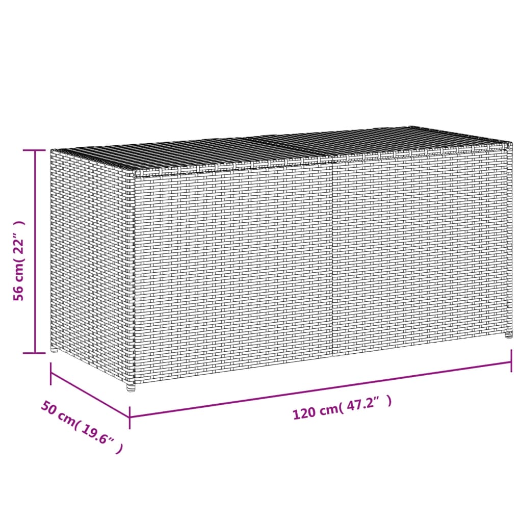 Zahradní úložný box černý 283 l polyratan