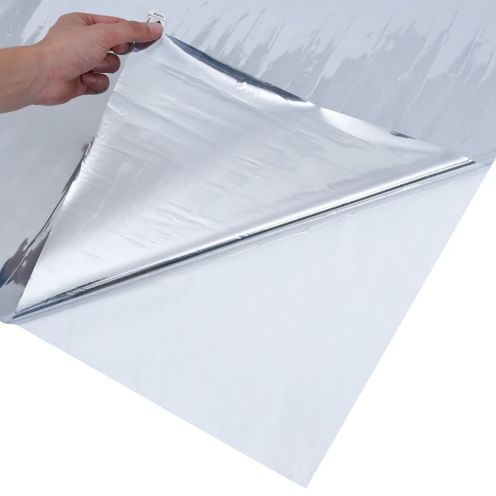 Solární fólie statická reflexní efekt stříbrná 45 x 1000 cm PVC