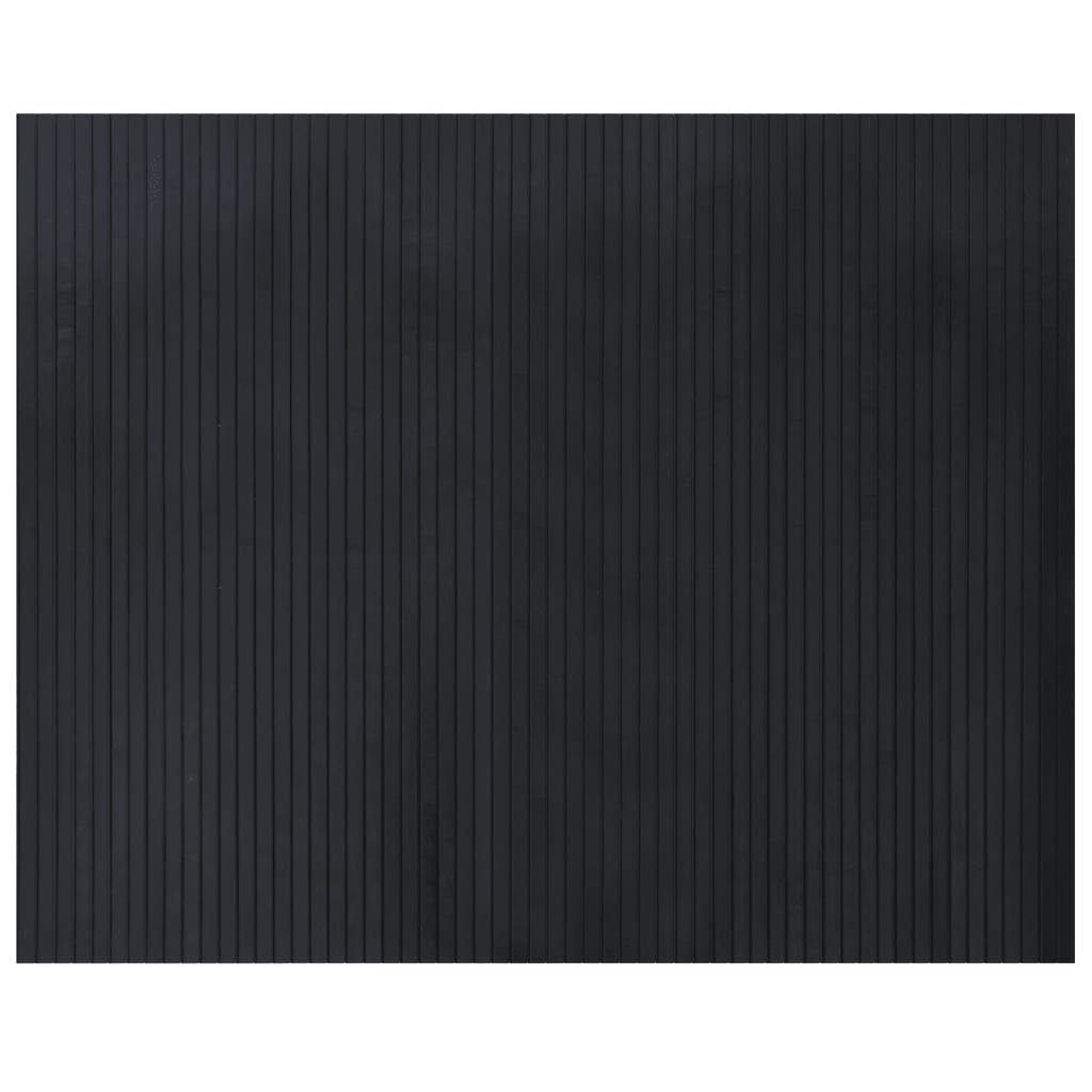 Koberec obdélníkový černý 80 x 100 cm bambus