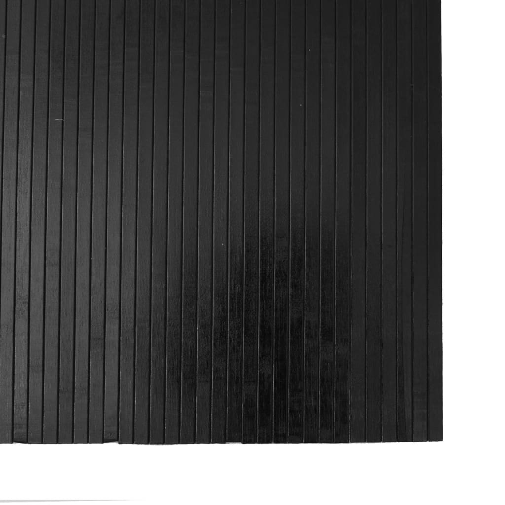 Koberec obdélníkový černý 80 x 100 cm bambus