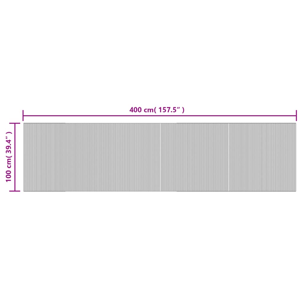 Koberec obdélníkový hnědý 100 x 400 cm bambus