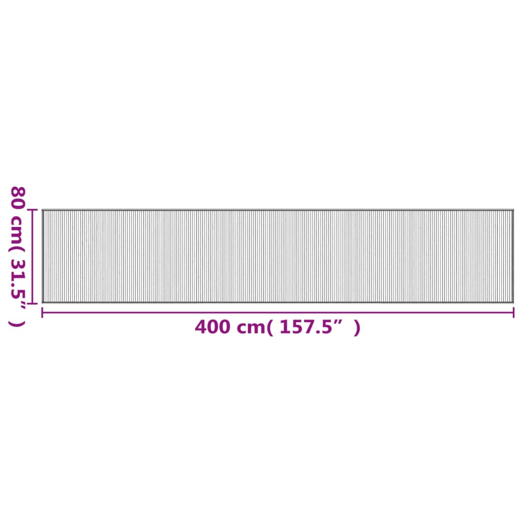 Koberec obdélníkový přírodní 80 x 400 cm bambus