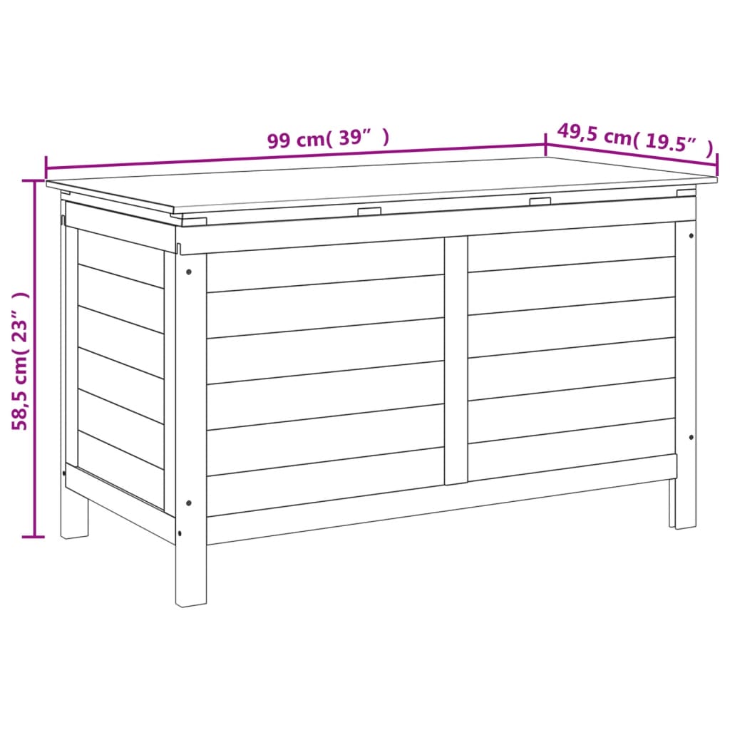 Zahradní úložný box 100 x 50 x 58 cm masivní jedlové dřevo