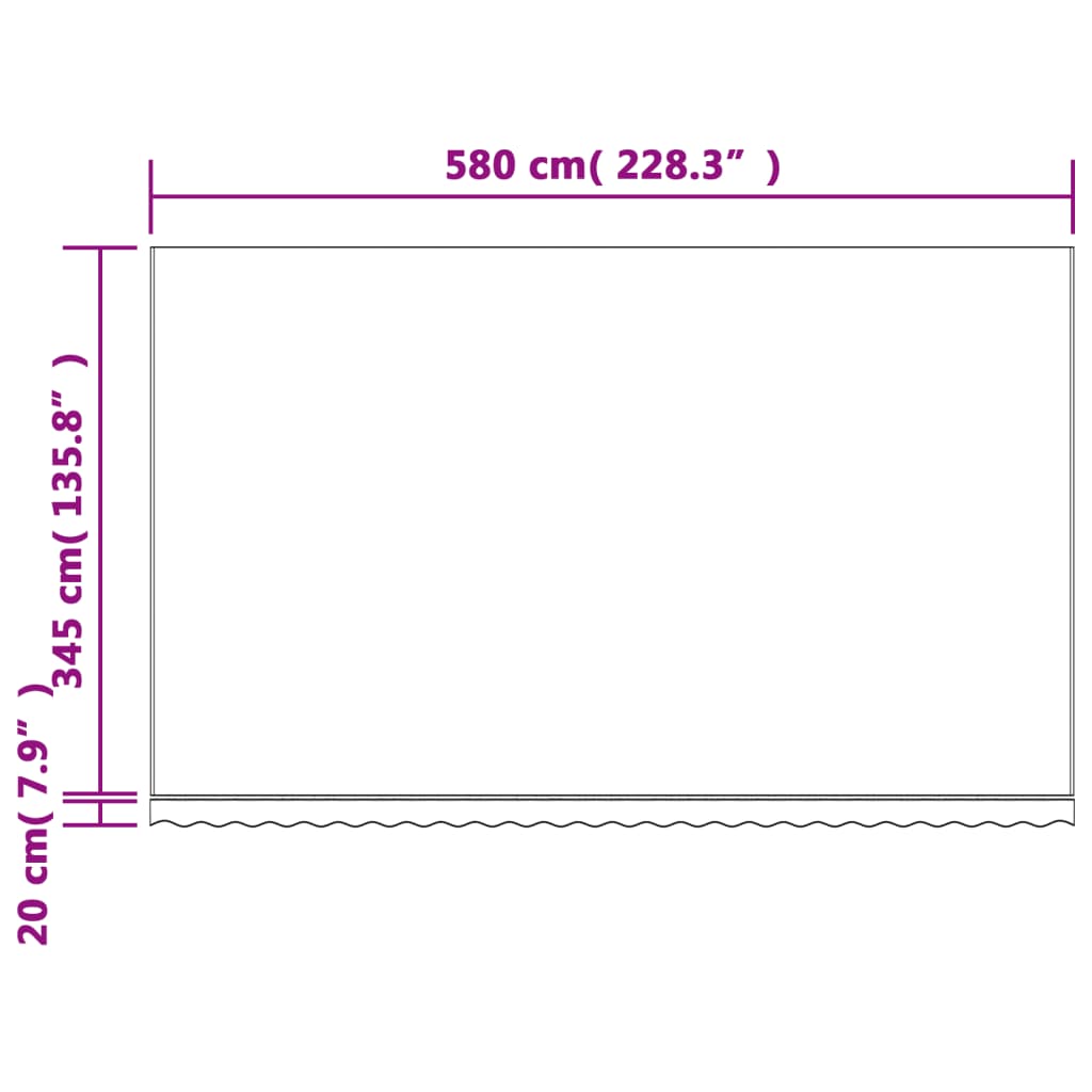 Náhradní plachta na markýzu červené a bílé pruhy 6 x 3,5 m