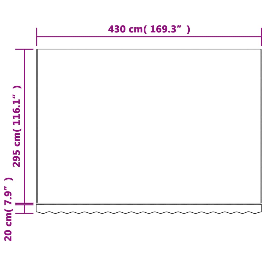 Náhradní plachta na markýzu vícebarevné pruhy 4,5 x 3 m