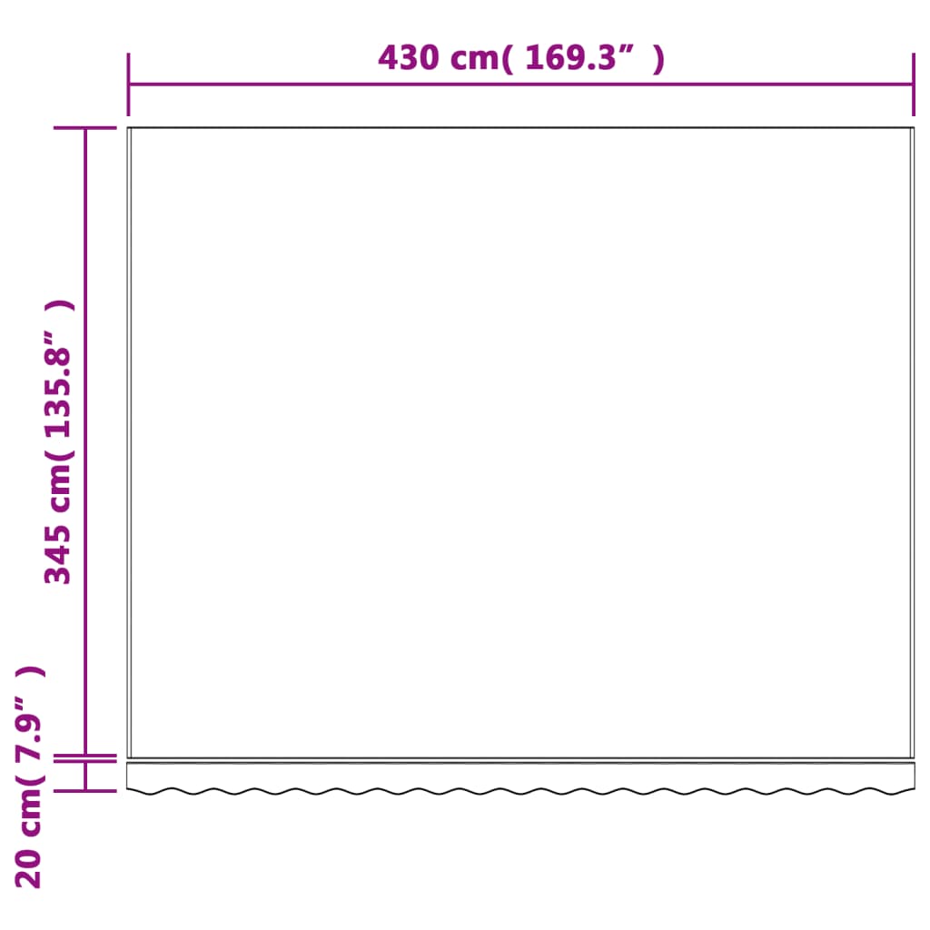 Náhradní plachta na markýzu vícebarevné pruhy 4,5 x 3,5 m