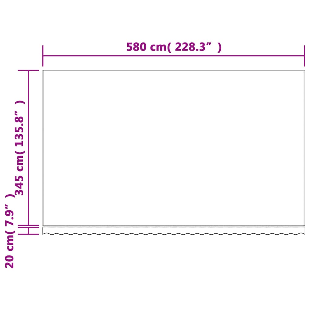 Náhradní plachta na markýzu vícebarevné pruhy 6 x 3,5 m