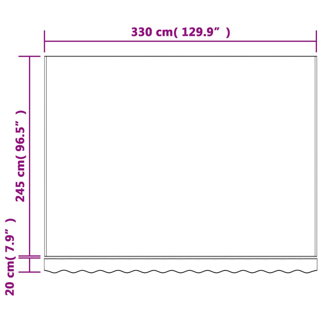 Náhradní plachta na markýzu vícebarevné pruhy 3,5 x 2,5 m