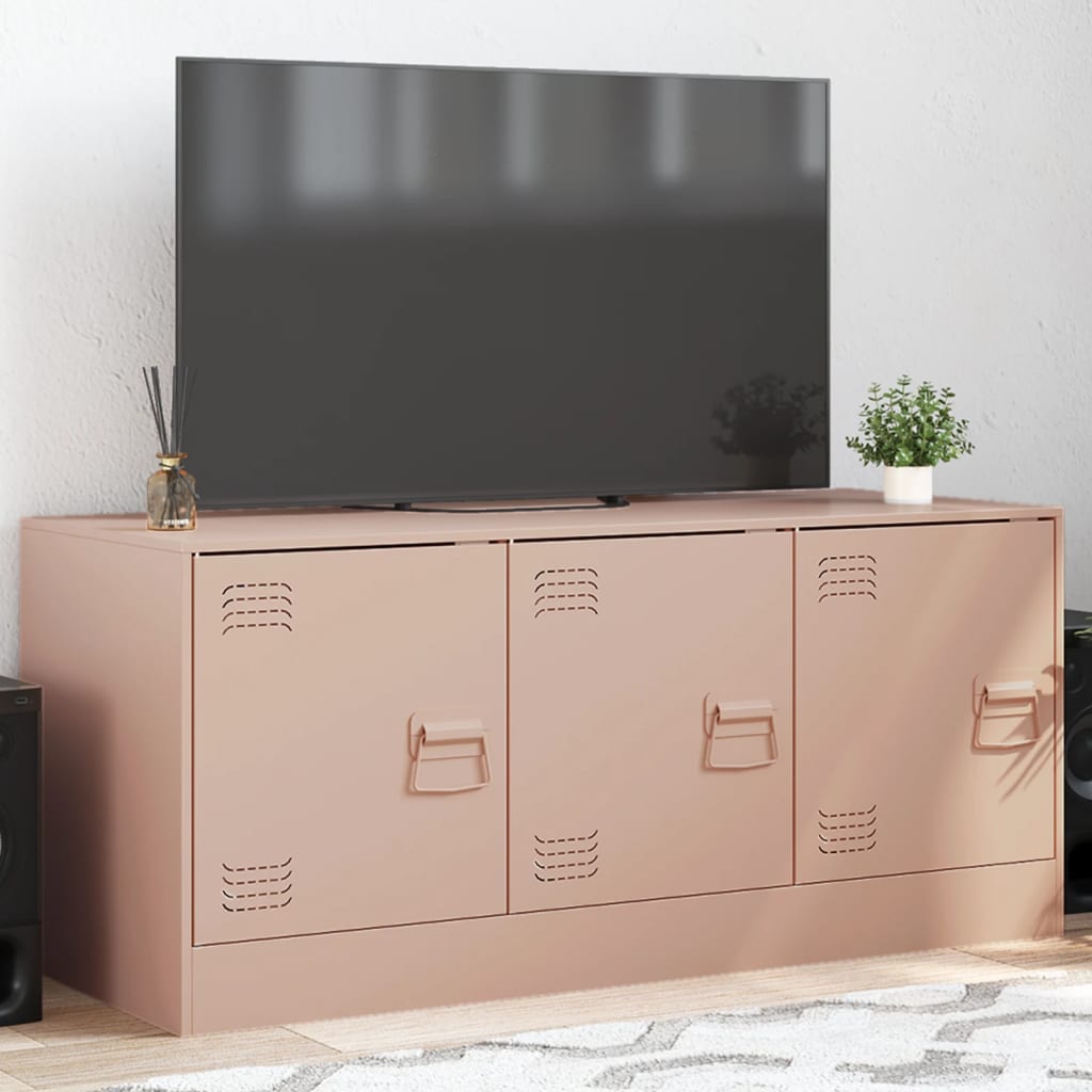 TV skříňka růžová 99 x 39 x 44 cm ocel