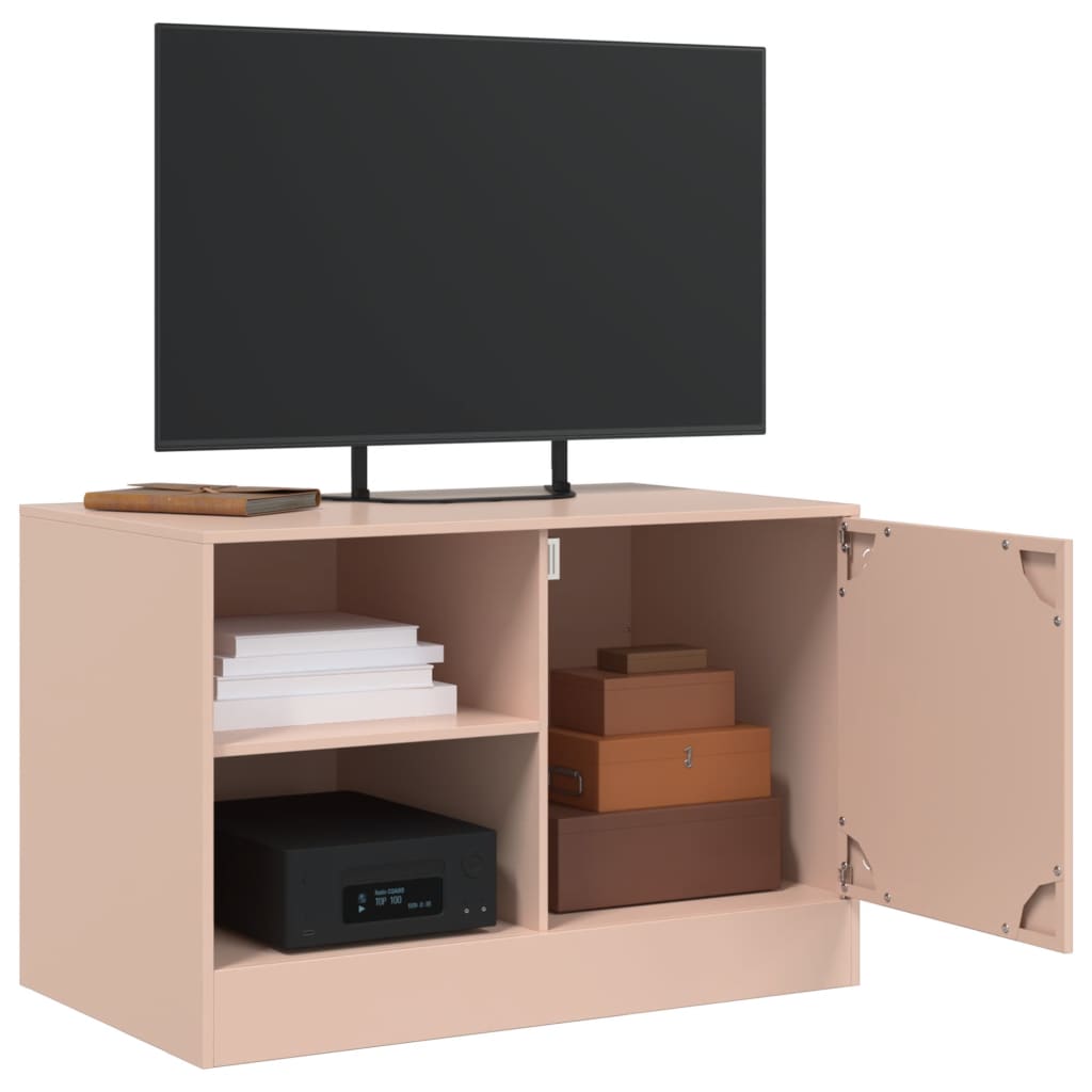 TV skříňky 2 ks růžové 67 x 39 x 44 cm ocel