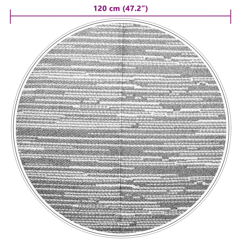 Venkovní koberec šedý Ø 120 cm PP