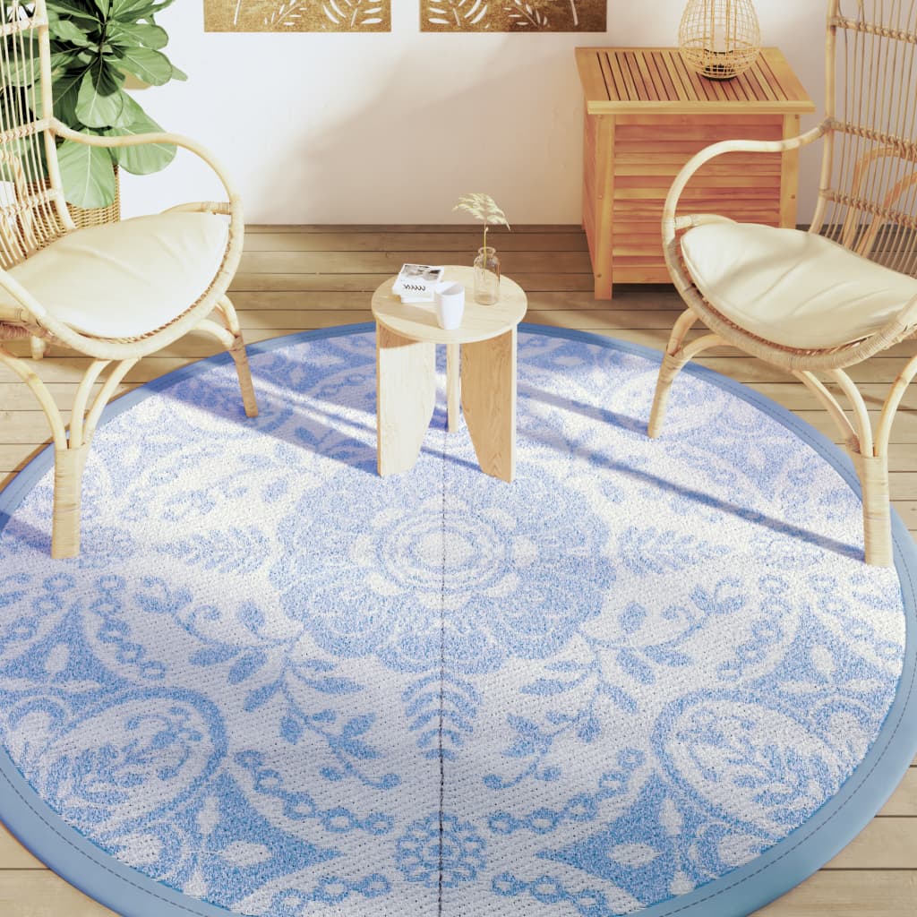 Venkovní koberec bledě modrý Ø 200 cm PP