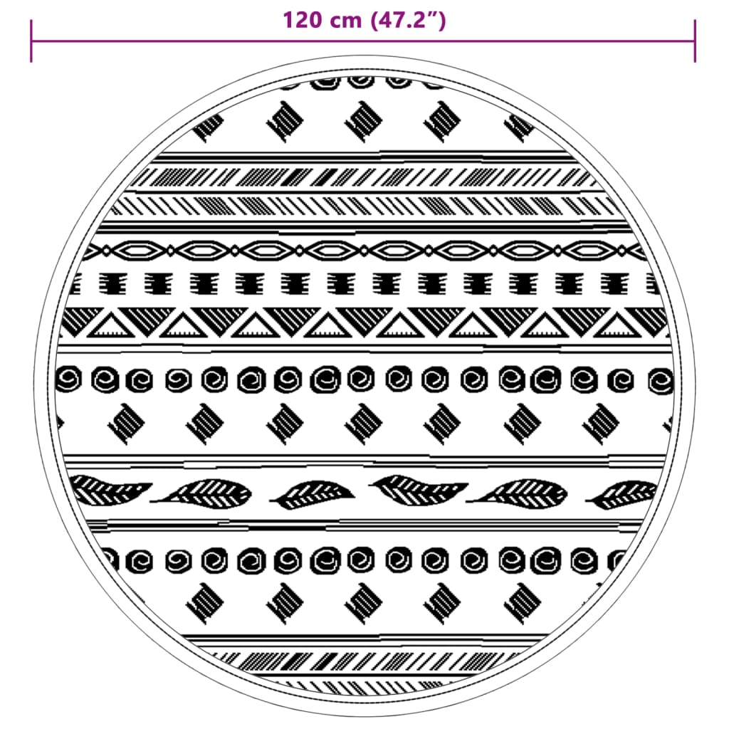 Venkovní koberec šedý Ø 120 cm PP