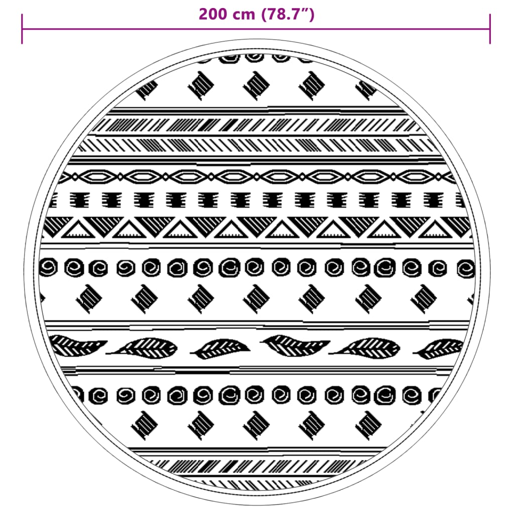 Venkovní koberec šedý Ø 200 cm PP