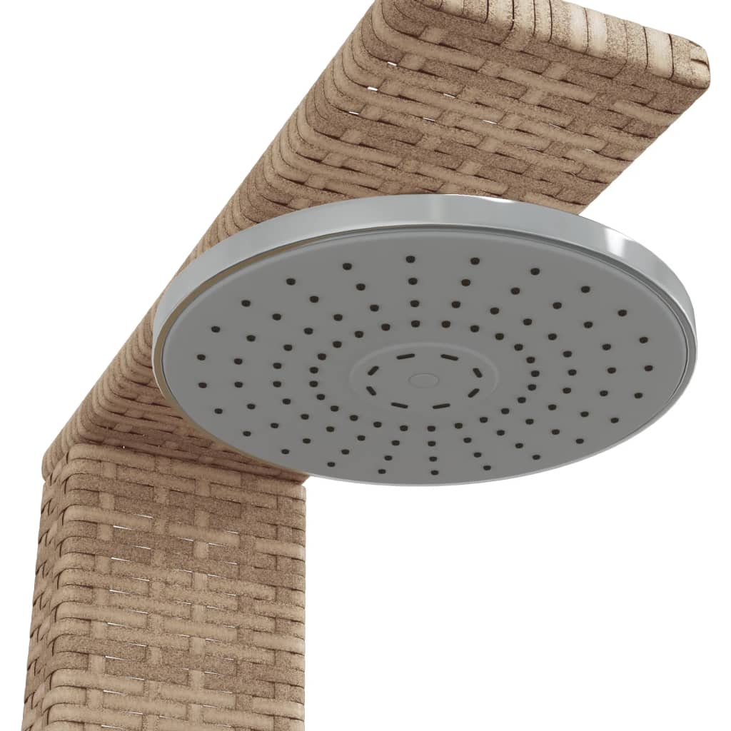 Venkovní sprcha béžová 50x55x224 cm polyratan a akáciové dřevo