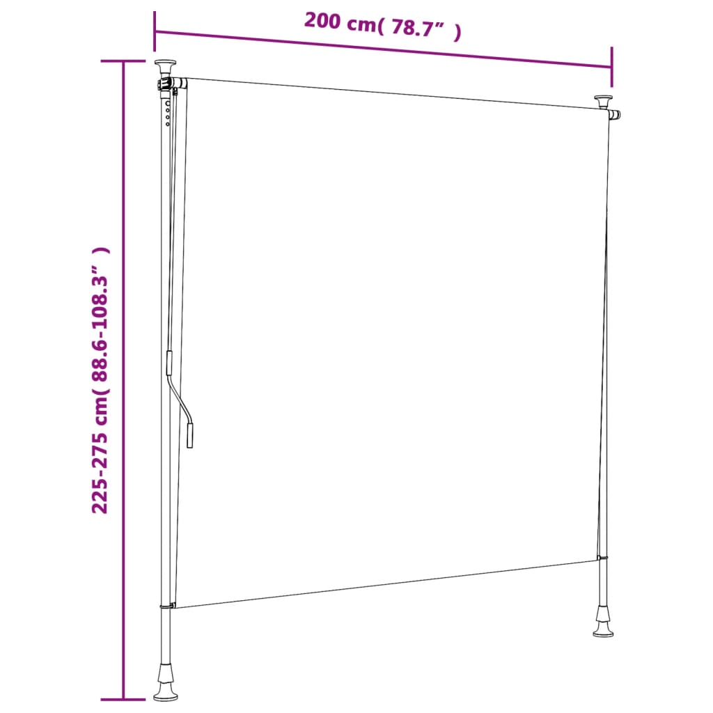 Venkovní roleta žlutá a bílá 200 x 270 cm textil a ocel