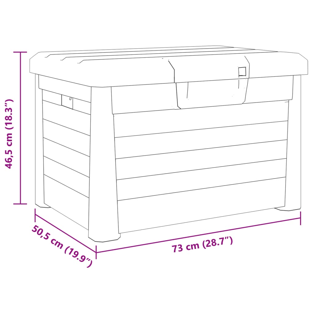 Zahradní box na podušky antracitový 73 x 50,5 x 46,5 cm PP