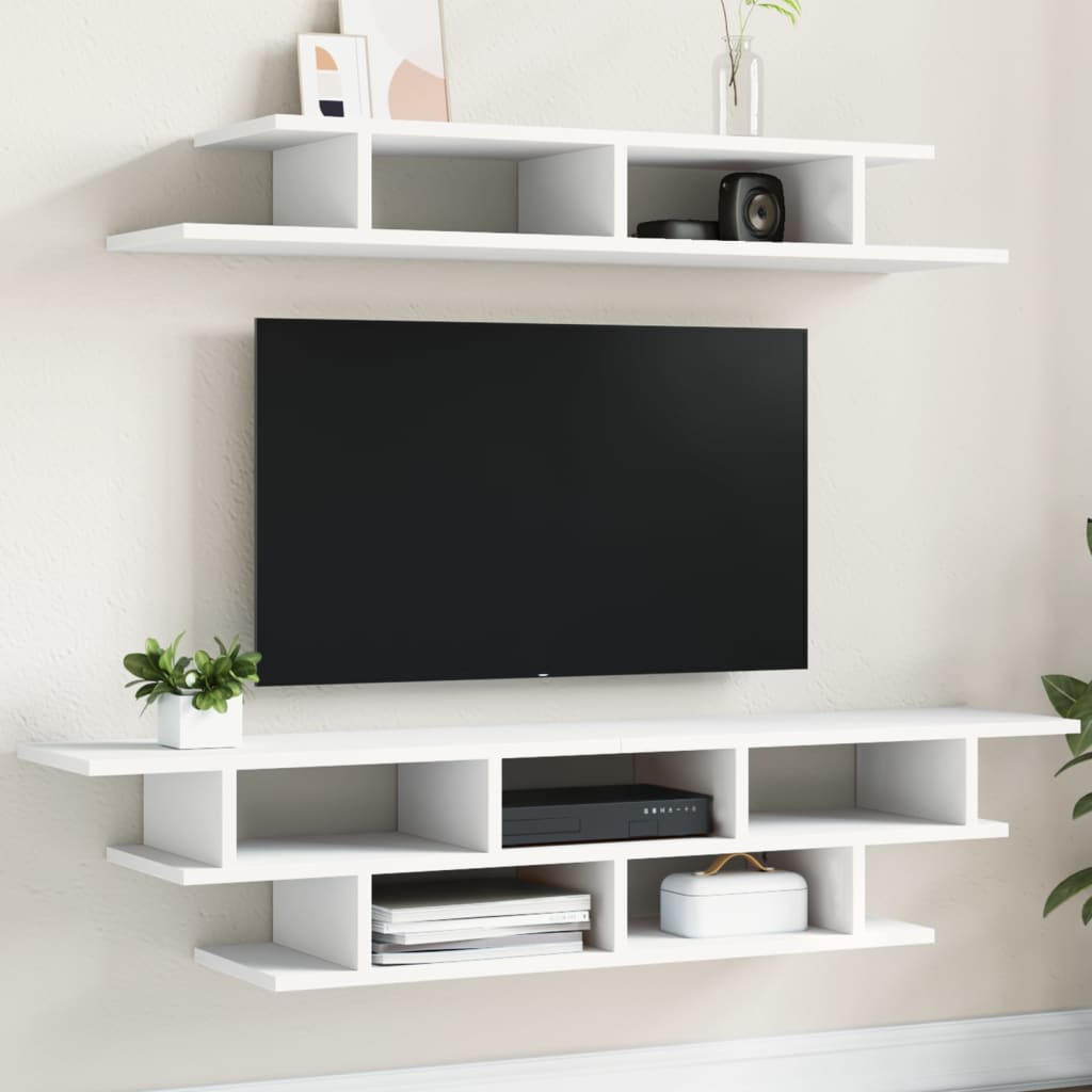 Nástěnné TV jednotky bílé kompozitní dřevo