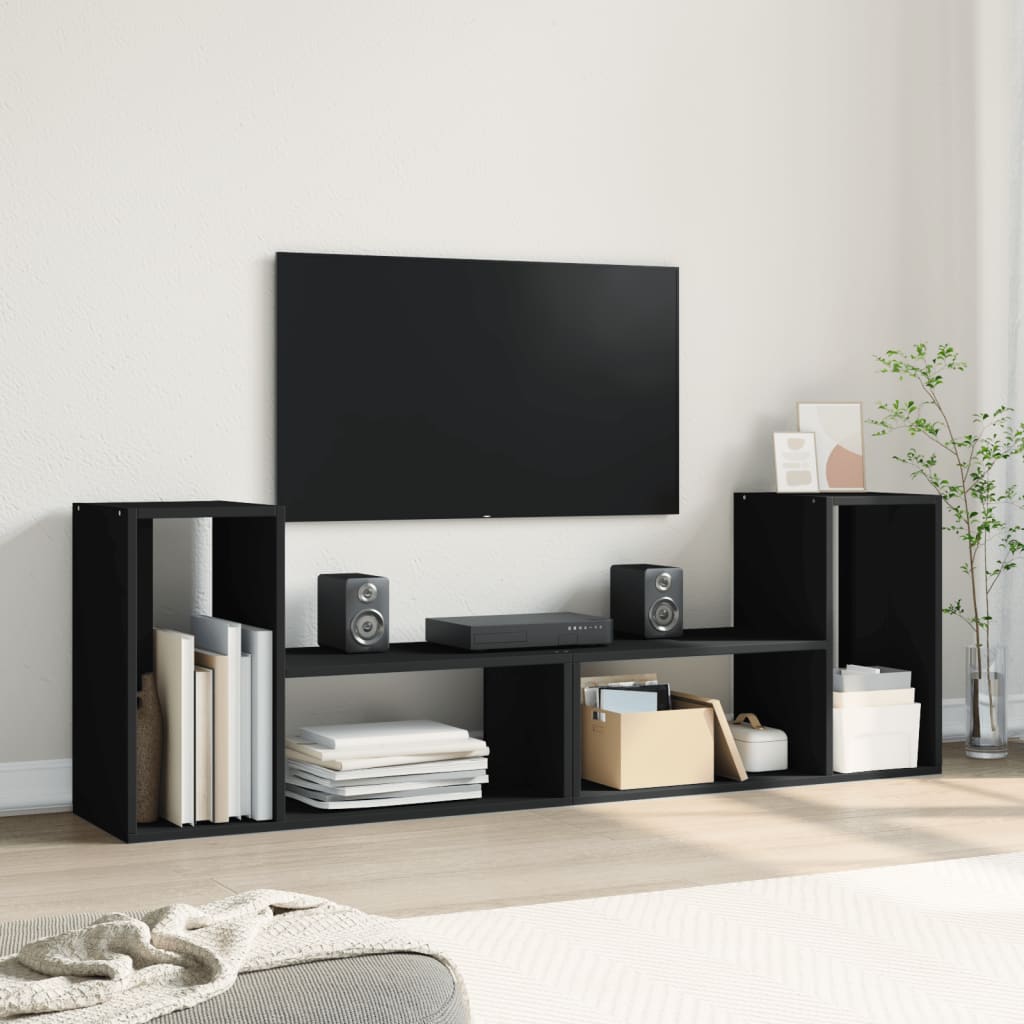 TV skříňky 2 ks černé 75 x 30 x 50 cm kompozitní dřevo