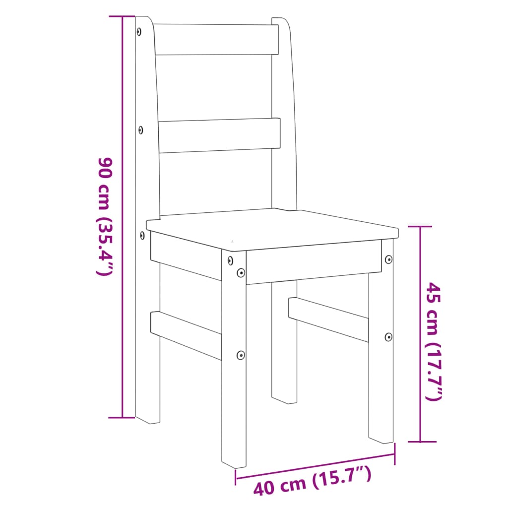 Jídelní židle 2 ks Panama šedé 40 x 46 x 90 cm masivní borovice