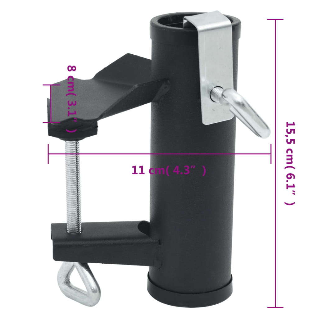 Svorky na slunečník na balkon 2 ks 25–38 mm ocel