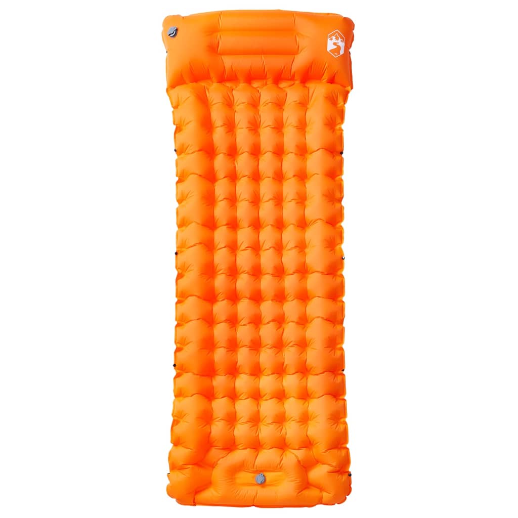 Samonafukovací kempingová matrace s polštářem 1 osoba oranžová