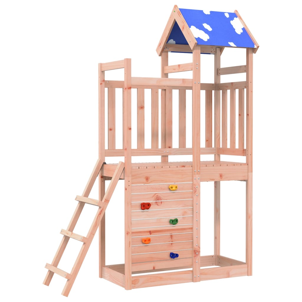 Hrací věž s lezeckou stěnou 110,5x52,5x215 cm masivní douglaska