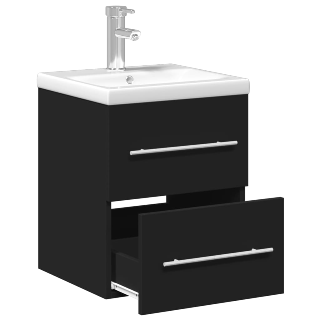 Koupelnová skříňka se zápustným umyvadlem černá