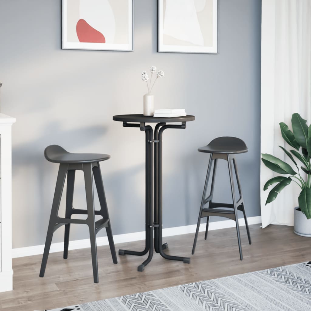 Jídelní stůl černý Ø 60 x 110 cm kompozitní dřevo a ocel