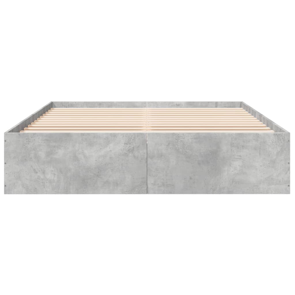 Rám postele betonově šedý 160 x 200 cm kompozitní dřevo