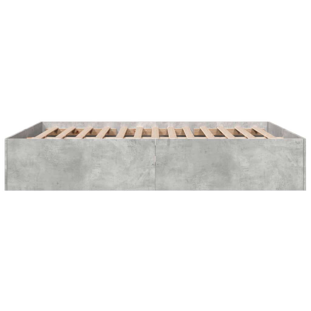 Rám postele betonově šedý 160 x 200 cm kompozitní dřevo