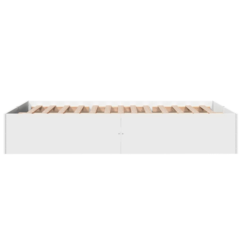 Rám postele bílý 140 x 200 cm kompozitní dřevo