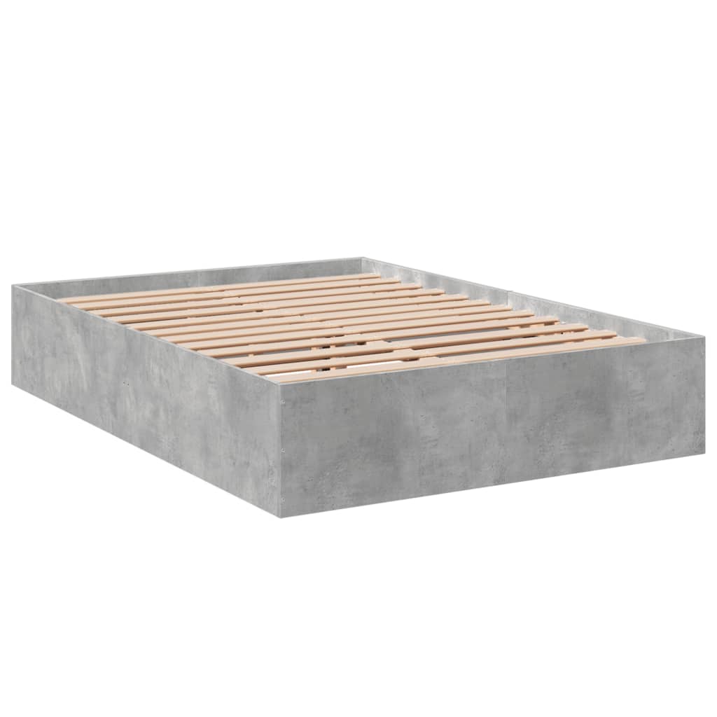 Rám postele betonově šedý 135 x 190 cm kompozitní dřevo