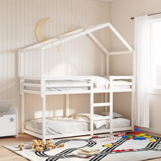 Střecha na dětskou postel bílá 213x95,5x144,5 cm borové dřevo
