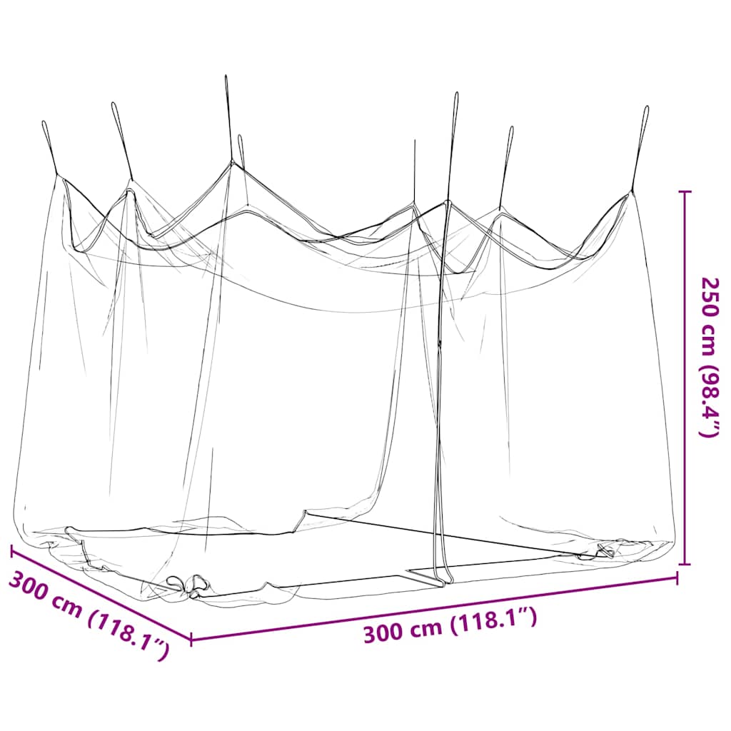 Moskytiéra interiér/exteriér 156 síťovina černá 300x300x250 cm