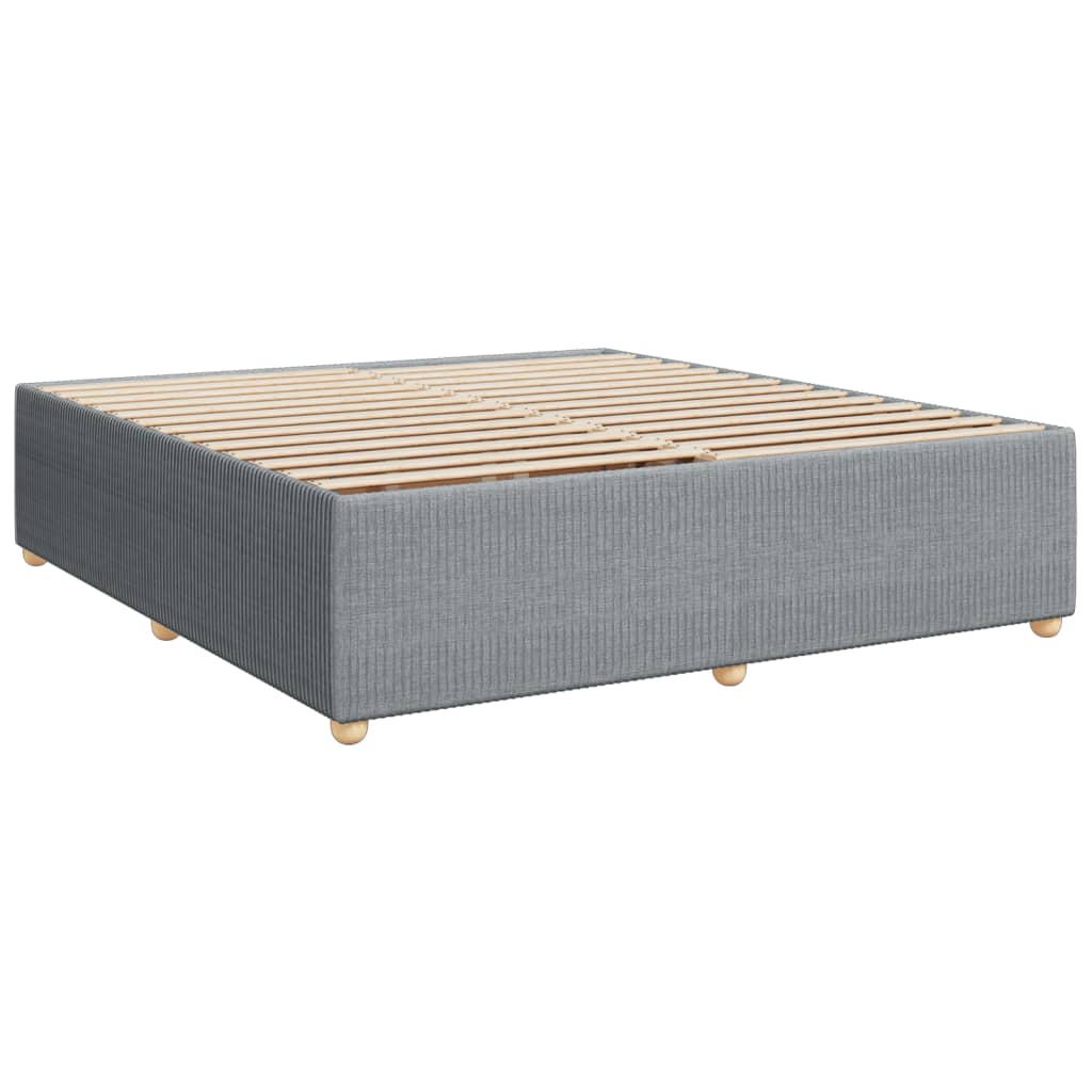 Box spring postel s matrací světle šedá 200 x 200 cm textil