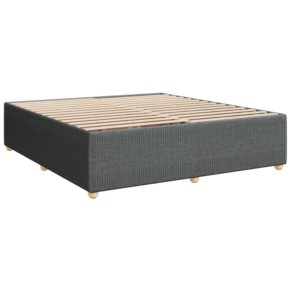 Box spring postel s matrací tmavě šedá 200x200 cm textil