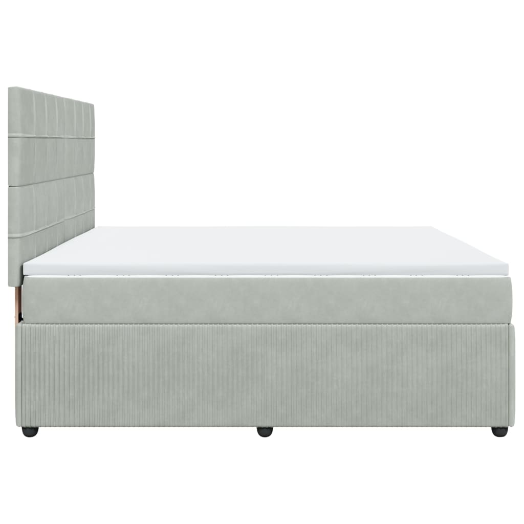 Box spring postel s matrací světle šedá 180x200 cm samet