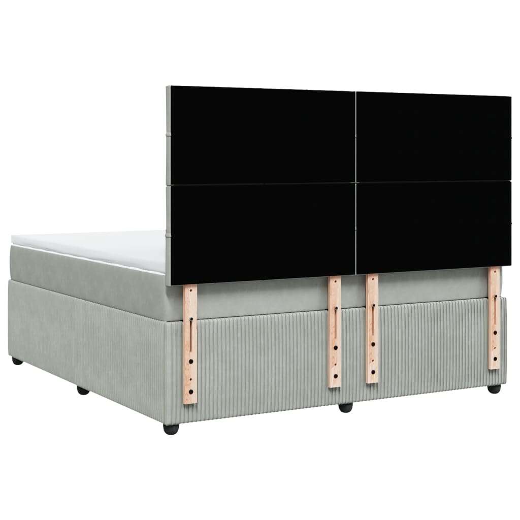 Box spring postel s matrací světle šedá 180x200 cm samet