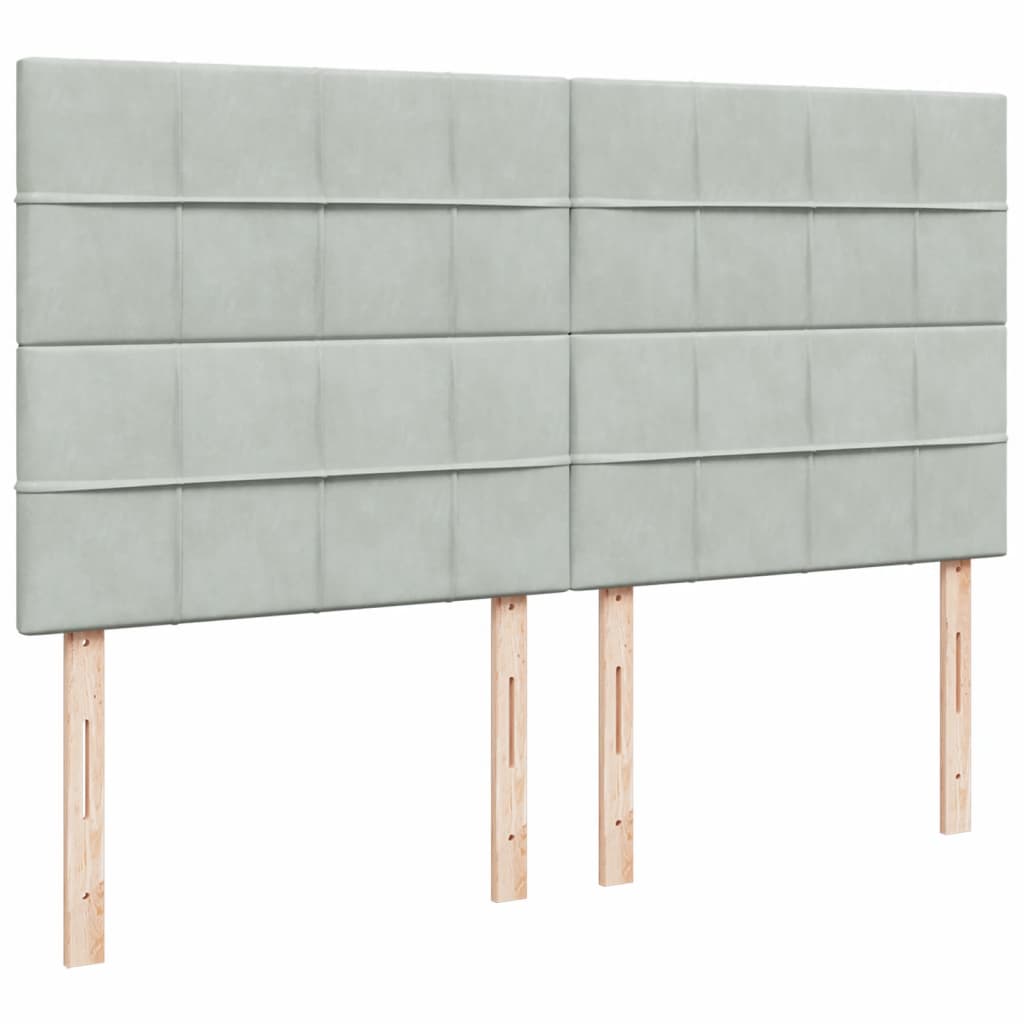 Box spring postel s matrací světle šedá 180x200 cm samet