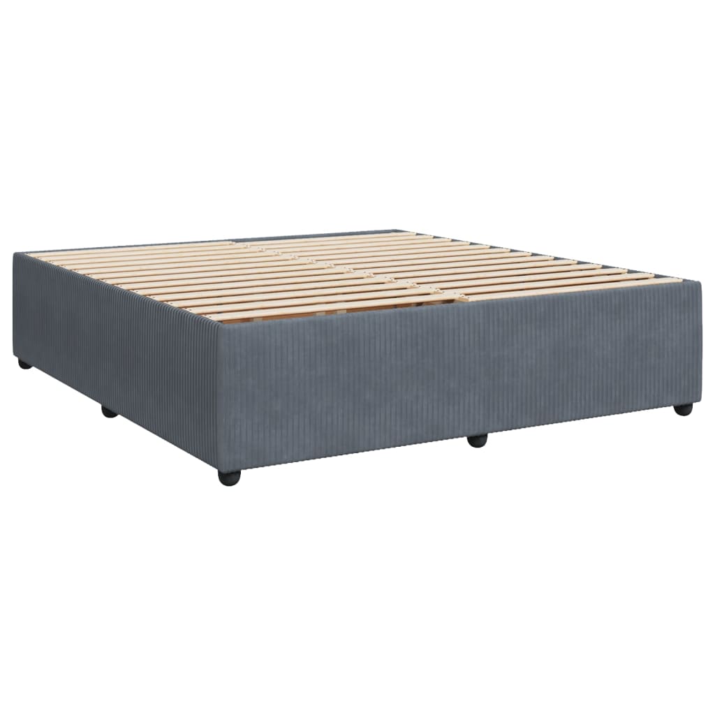 Box spring postel s matrací tmavě šedá 180x200 cm samet