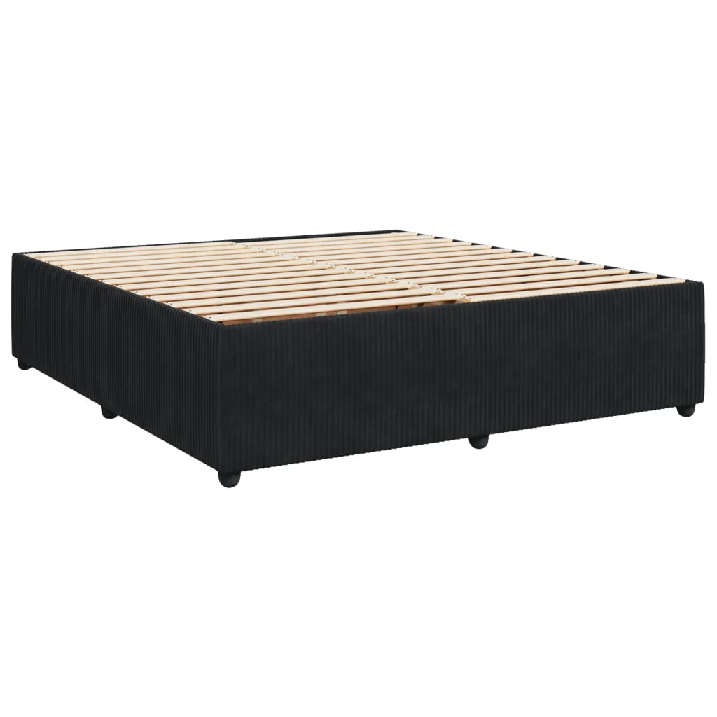 Box spring postel s matrací černá 180x200 cm samet